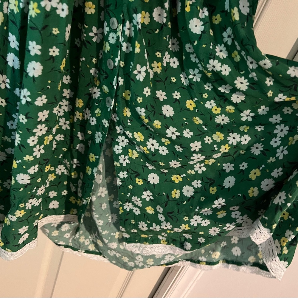 NWT Free People Green Floral Dress - Picture 9 of 9